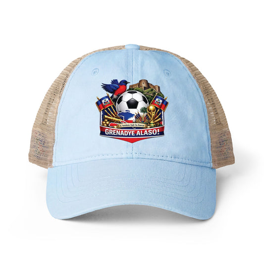 Casquette ALASO pour femme avec filet à l'arrière, effet délavé