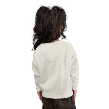 Sudadera ALASO para niños pequeños — Cuello redondo minimalista y acogedor con un pequeño parche de corazón en la manga
