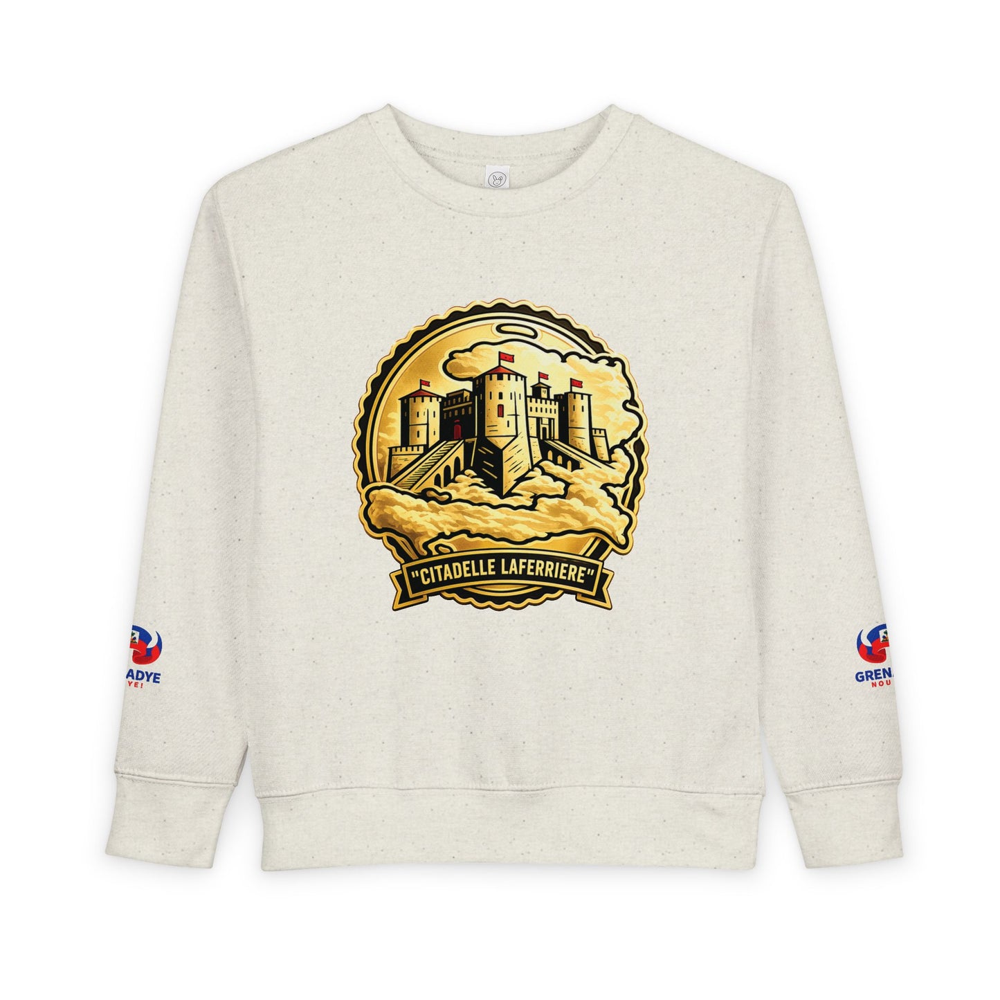 Sudadera ALASO para niños pequeños — Cuello redondo minimalista y acogedor con un pequeño parche de corazón en la manga